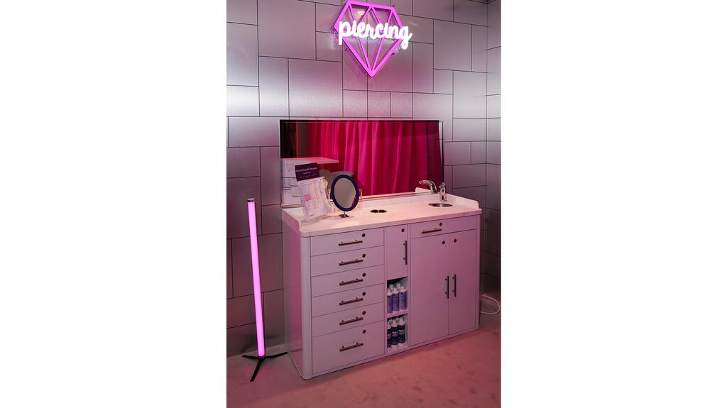 A Pierced by Claire’s piercing station in Paris flagship