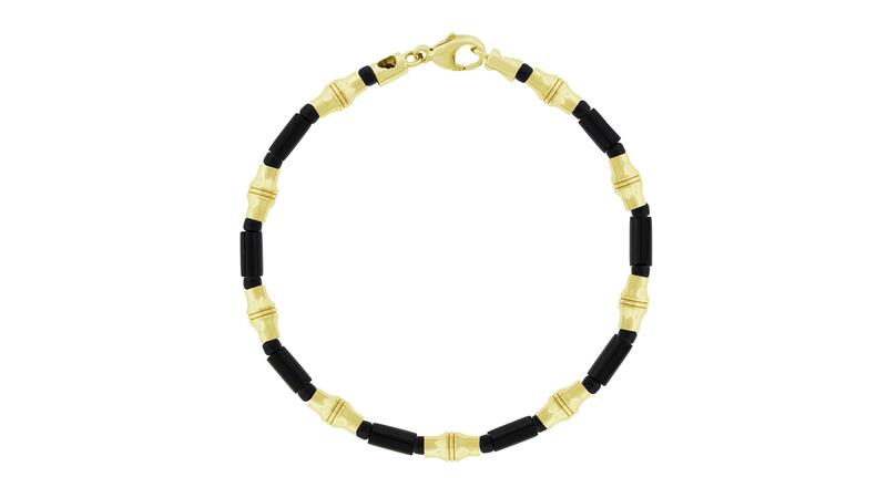 Luis Morais Canister Bamboo Tubes on Onyx Bead Bracelet