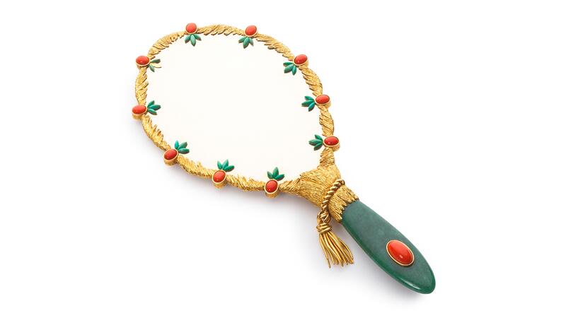 large Chaumet hand mirror