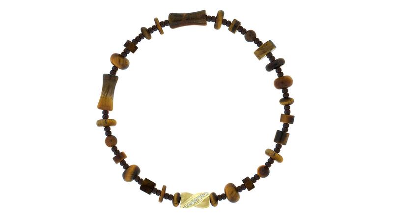 Luis Marais Diamond Drill Bit Tiger’s Eye Bead Bracelet