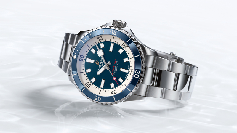 The Breitling SuperOcean Automatic 42 is available in stainless steel with black, blue or silver dial; a stainless steel and 18-karat red gold case with a black dial; or a bronze case with a green dial.