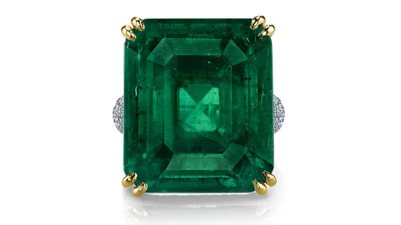 Joshua J. 13.03-carat emerald ring with diamonds set in platinum ($94,461)