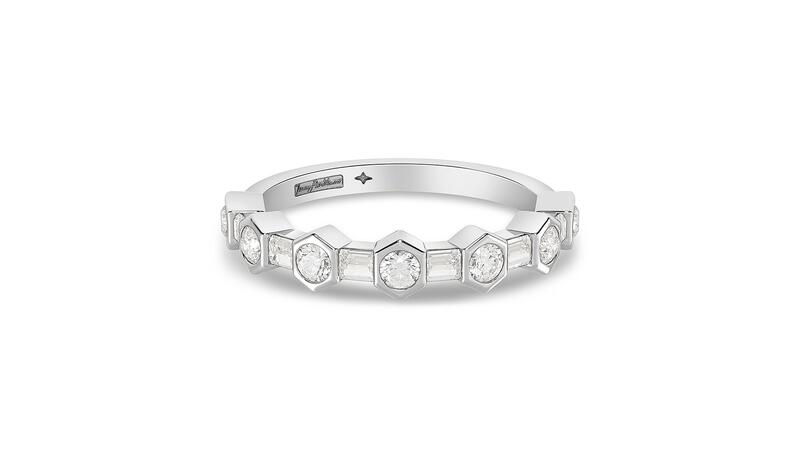 The “Melody” lab-grown diamond wedding band in platinum ($999)