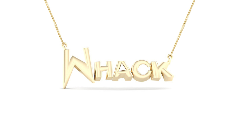The “Whack” necklace in sterling silver, plated with 14-karat yellow gold ($95)