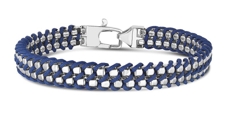 Royal Chain Royal Chain sterling silver and blue cord bracelet