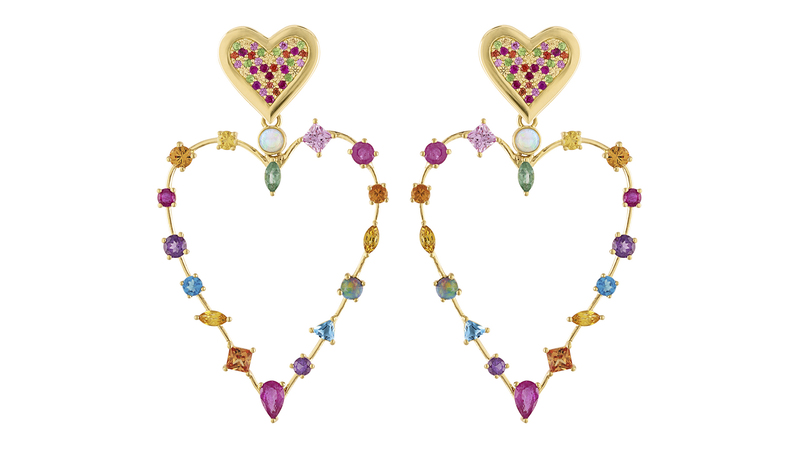 <a href="https://edenpresley.com/collections/earrings/products/rainbow-love-transformer" target="_blank"> Eden Presley</a> 14-karat yellow gold “Rainbow Love” transformer earrings ($3,700)