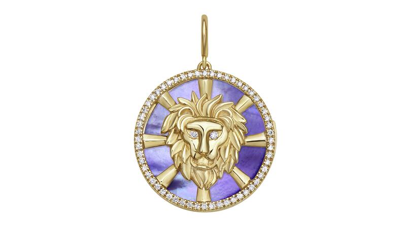Lionheart “Seasons Lion” interchangeable gemstone charm in 14-karat yellow gold with diamonds