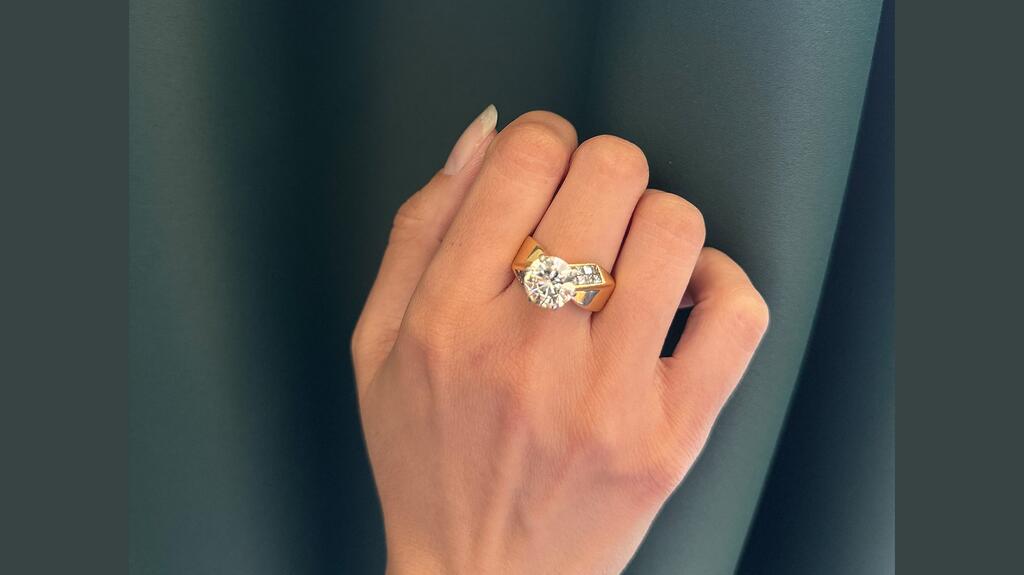Diamond ring on hand