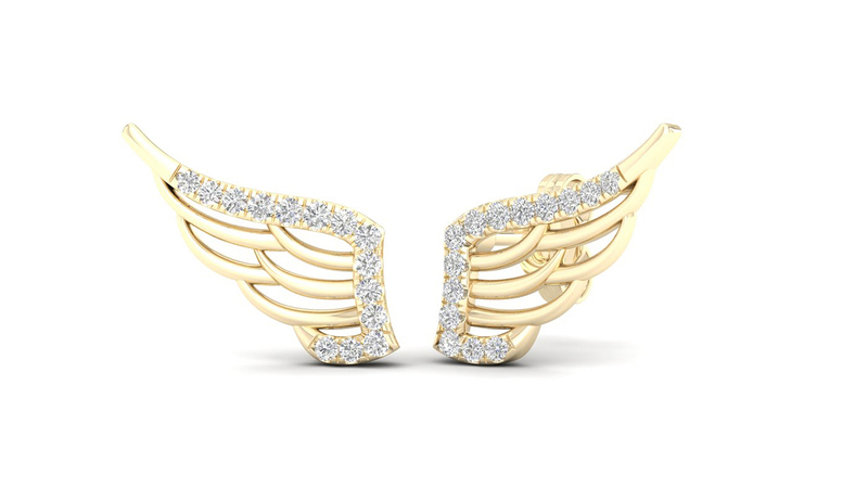 The “Wings” studs in 10-karat yellow gold set with cubic zirconia ($265)