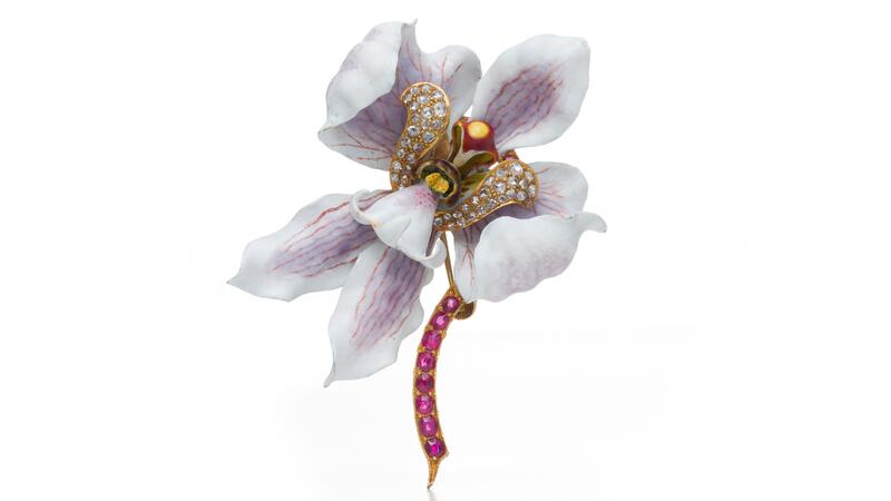 George Paulding Farnham orchid brooch