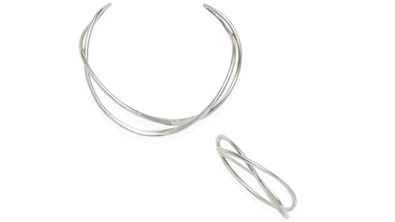 A sterling silver collar and bangle set ($5,000-$7,000)