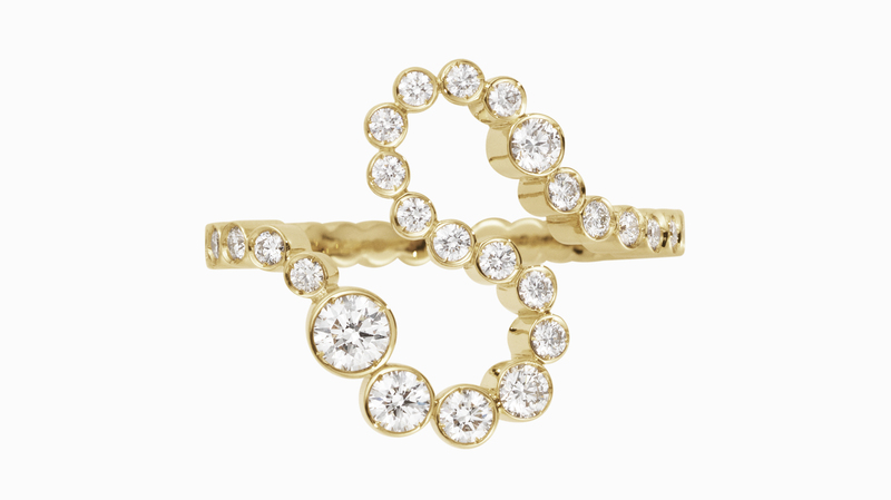 The “S” ring in 18-karat gold with diamonds ($11,000)