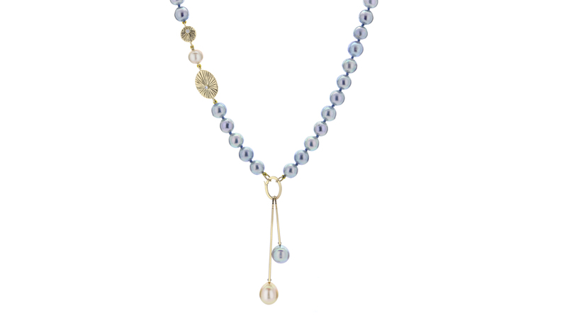 “Blue Akoya Pearl Necklace with Pendants” by Lauren Chisholm