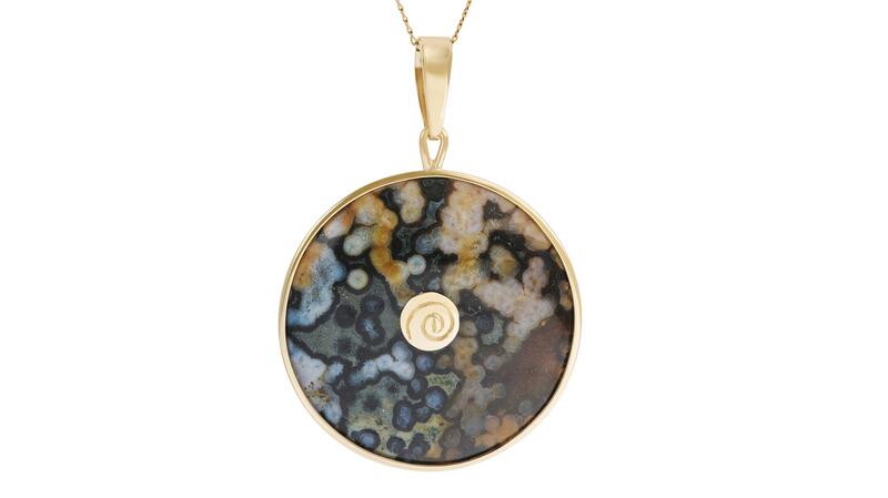 Mercurius Jewelry “Sigil Medallion” with ocean jasper and 14-karat fairmined yellow gold