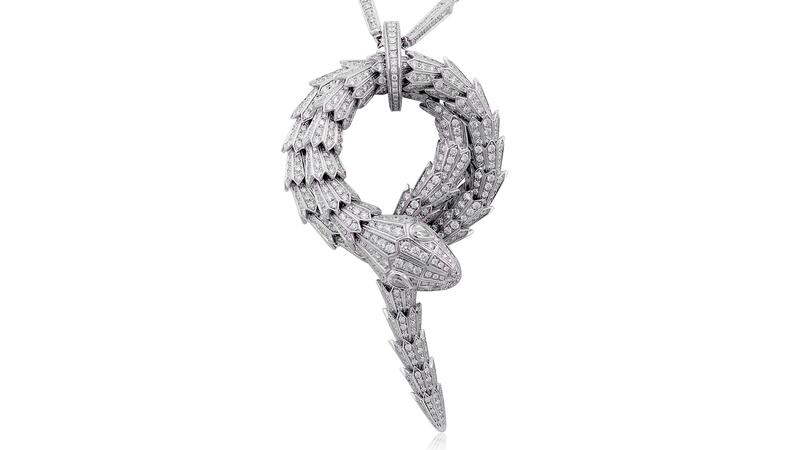 Bulgari Serpenti white gold diamond necklace