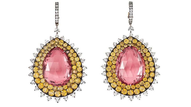 Barbara Walters tourmaline and yellow sapphire JAR earrings