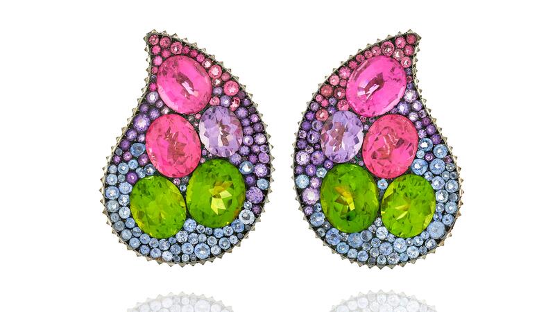 Barbara Walters paisley JAR earrings
