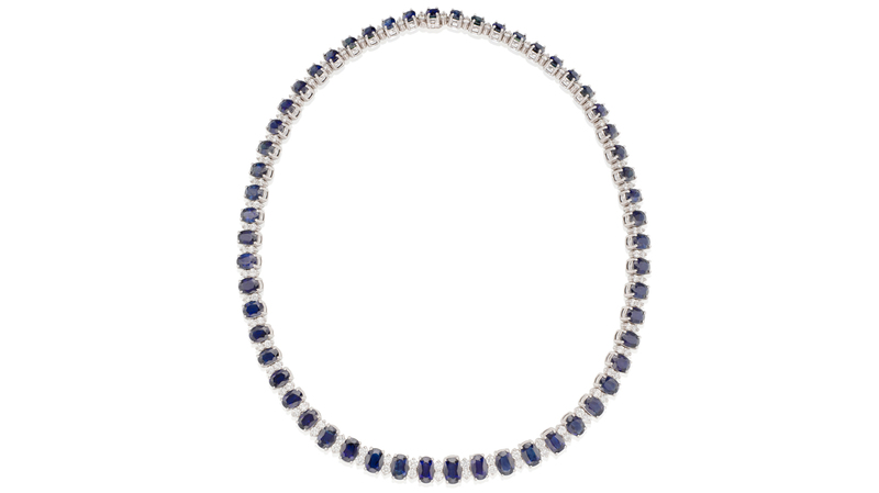 A sapphire and diamond necklace from the estate of Ann Reinking ($8,000-$12,000)