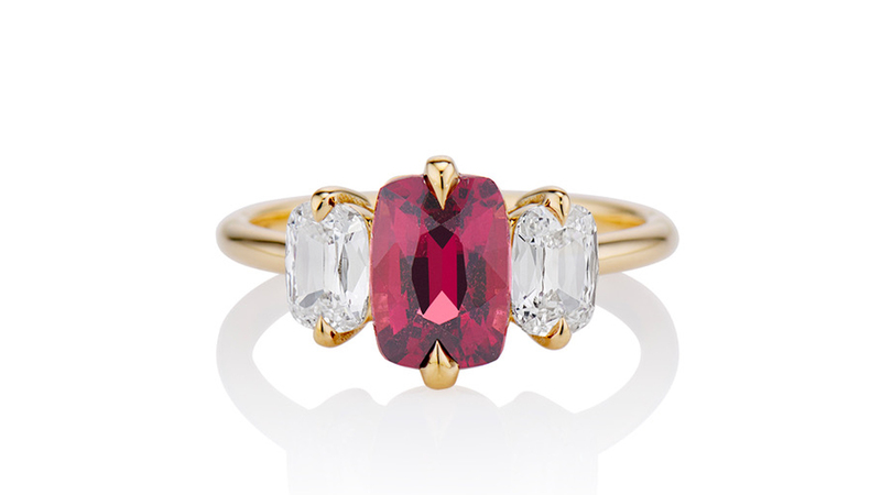 “The One I Love” 18-karat yellow gold ring with 1.4-carat spinel and 0.67 carats of diamonds ($3,990)
