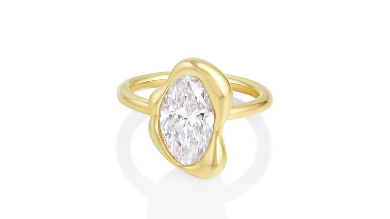 Marrow Fine Abstract Bezel Ring