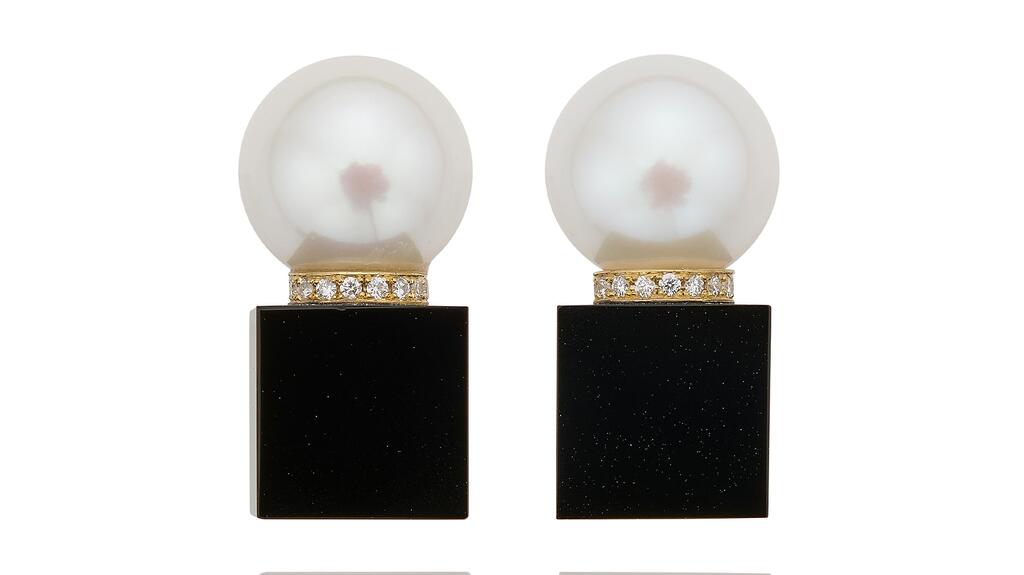 Melanie Georgacopoulos Eclipse Collection Onyx Cube Stud Earrings