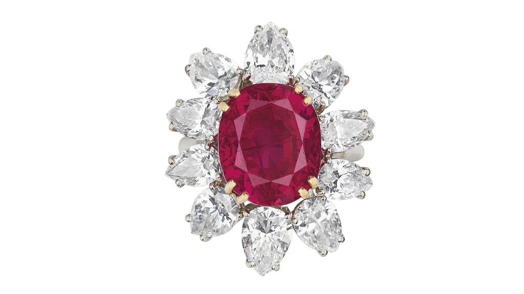 This Chaumet 13.07-carat ruby and diamond ring sold at Christie’s Geneva for $5.3 million.