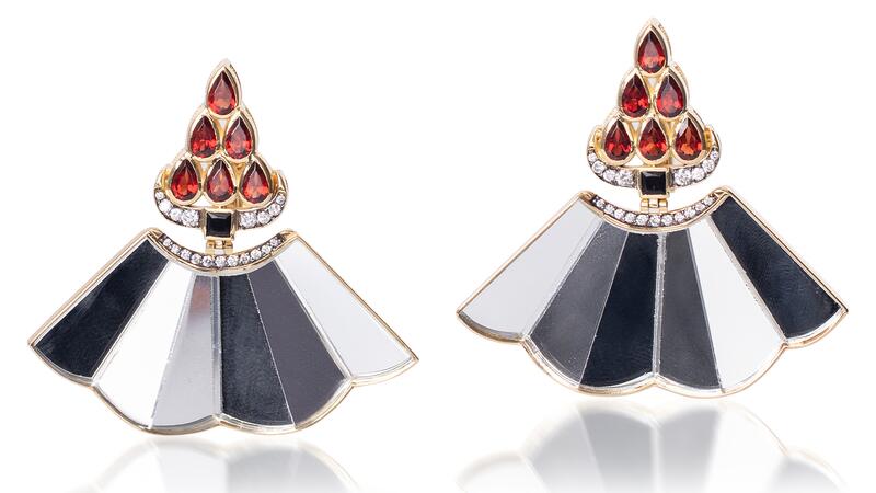 Silvia Furmanovich Fan Shaped Mirror Earrings