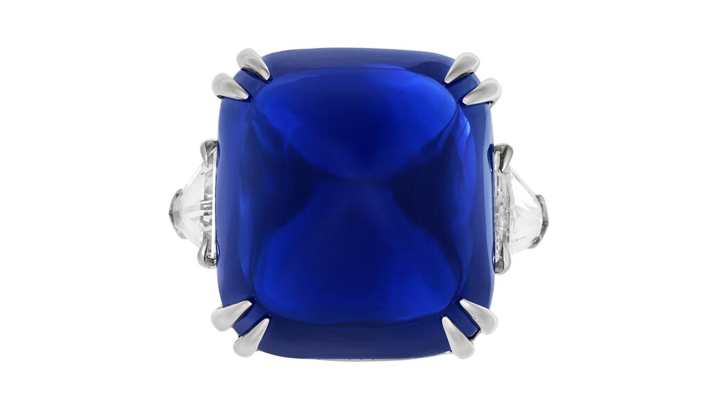 “The Royal Blue” 28.55-carat sapphire sold at Christie’s Geneva for $3.7 million.