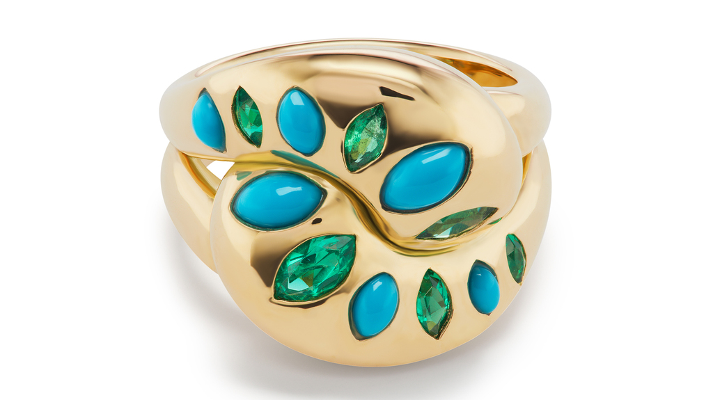 A front view of Brent Neale’s Knot Ring with Marquise Spray ($9,980) A front view of Brent Neale’s Knot Ring with Marquise Spray ($9,980)
