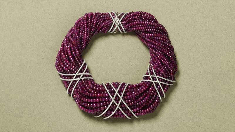 Mica Ertegun JAR ruby necklace