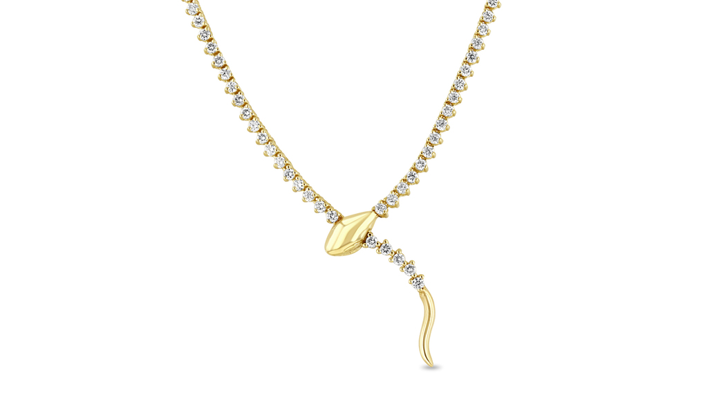 Zoe Chicco 14-karat gold “Kingdom Kollection” tennis snake necklace with 3.05 carats of diamonds ($10,500)