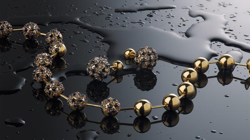 JV Insardi Solar Reverse Spikes Earrings and Necklace
