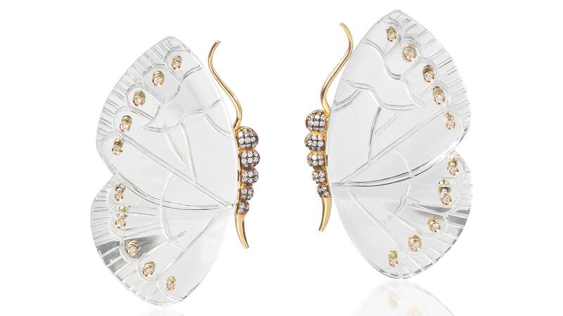 Silvia Furmanovich Butterfly Shaped Mirror Earrings