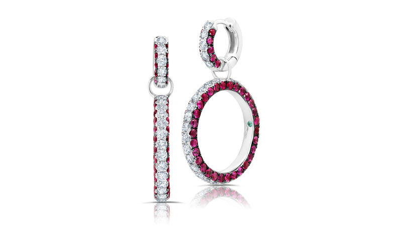 <a href="https://grazielagems.com/" target="_blank"> Graziela Gems </a> 18-karat white gold, ruby and diamond earrings ($9,950)