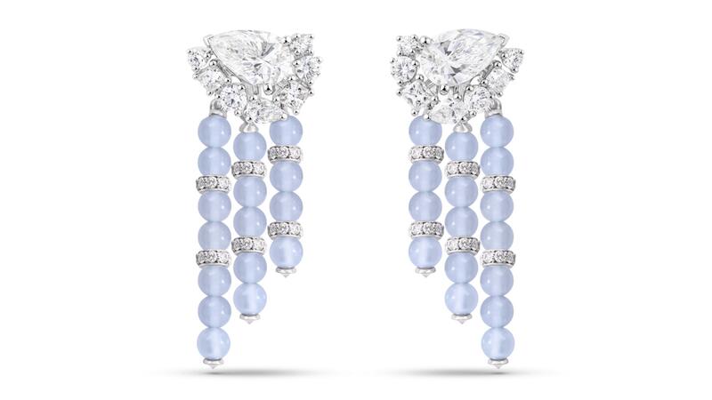 De Beers London Vibrations high jewelry Cascade earrings