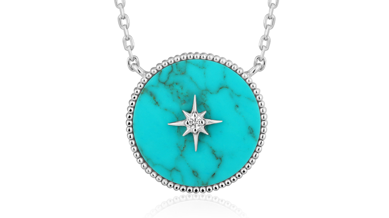 <a href="https://us.aniahaie.com/products/silver-turquoise-emblem-necklace?_pos=12&_sid=490d84f7d&_ss=r" target="_blank">Ania Haie</a> silver and turquoise “Emblem” necklace ($79)