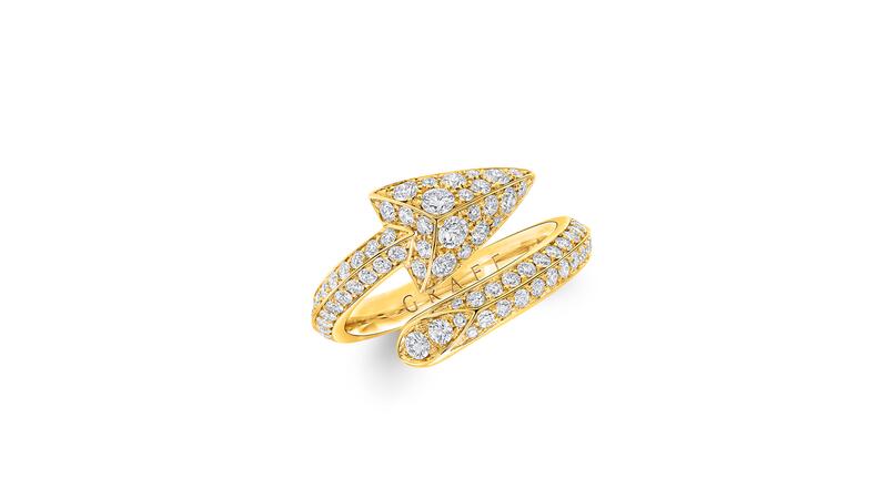 Graff Follow me yellow gold diamond crossover ring