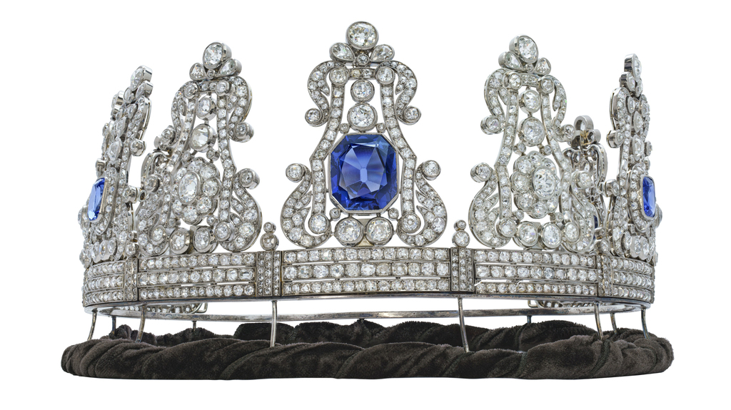 This “Important 19th Century Sapphire and Diamond Crown” sold for about $2 million.