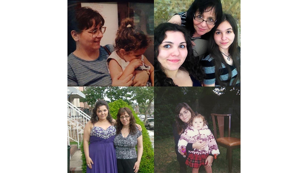 This is a collage of photos of my mom and I, and my sister Justine, through the years.