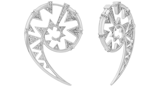 Venyx Artemis earrings with diamonds set in 18-karat white gold ($13,720)