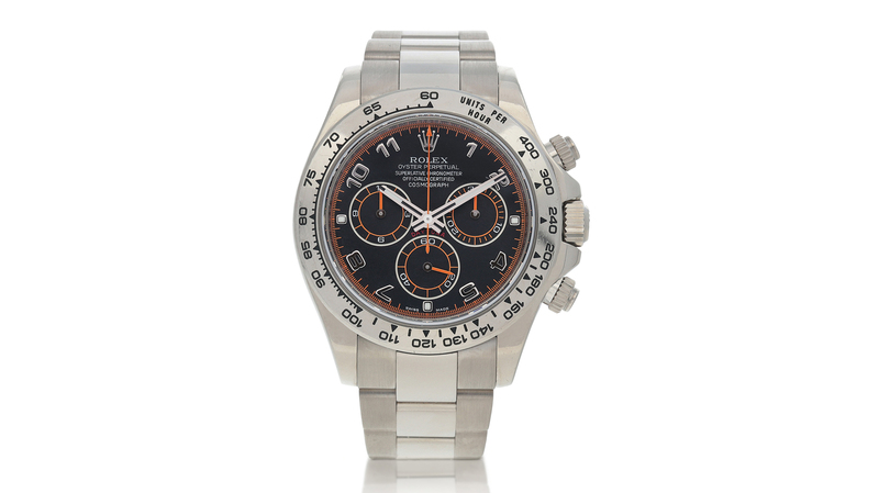 The Rolex “FIFA World Cup 2010—Netherlands Edition” Daytona Ref. 116509H, a limited-edition white gold chronograph wristwatch with bracelet, which sold for approximately $439,200