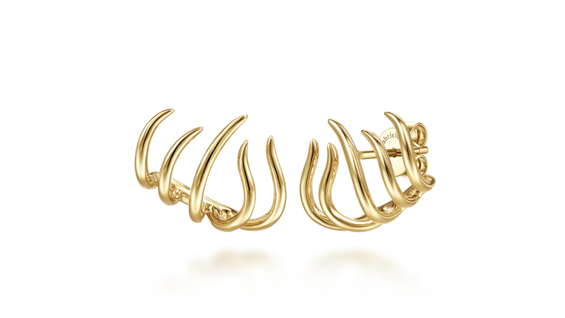<a href="https://www.gabrielny.com/14k-yellow-gold-open-flame-stud-earrings-eg14129y4jjj" target="_blank">Gabriel & Co.</a> 14-karat yellow gold “Open Flame” earrings ($625)