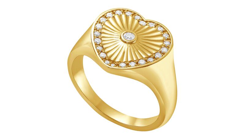 Lionheart Cassandane Diamond Heart Signet Ring