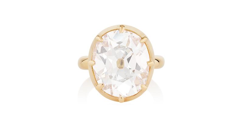 Light pink-brown cushion shaped diamond