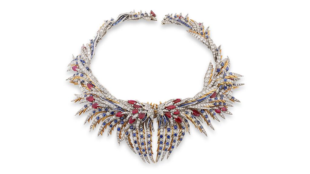 Jewelry designer Jean Schlumberger created this “Plumes” necklace in the late 1950s. Jean Schlumberger Plumes necklace