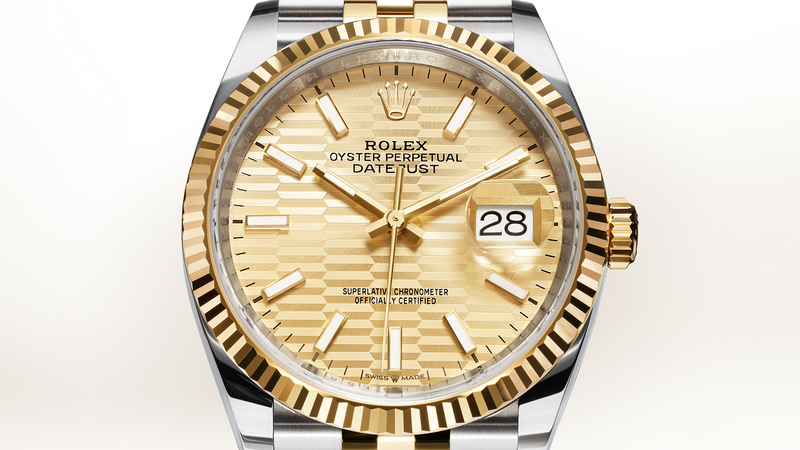 The Oystersteel and yellow gold Datejust 36 with fluted dial retails for $11,700.