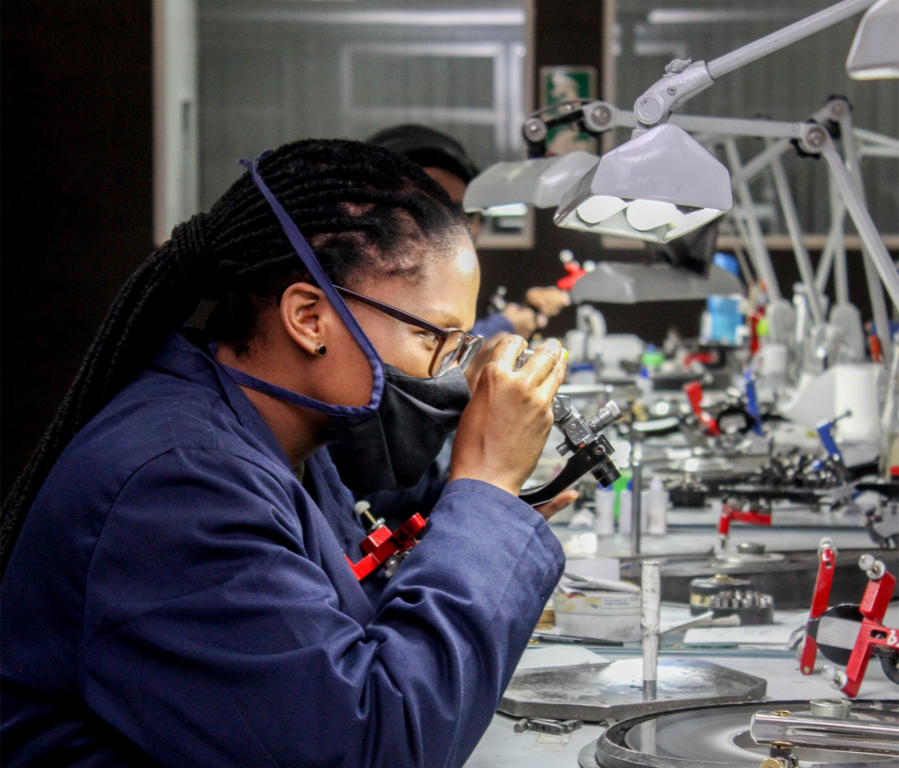 As a part of its beneficiation initiative Star Rays have set up a factory in Botswana employing women in key roles.
