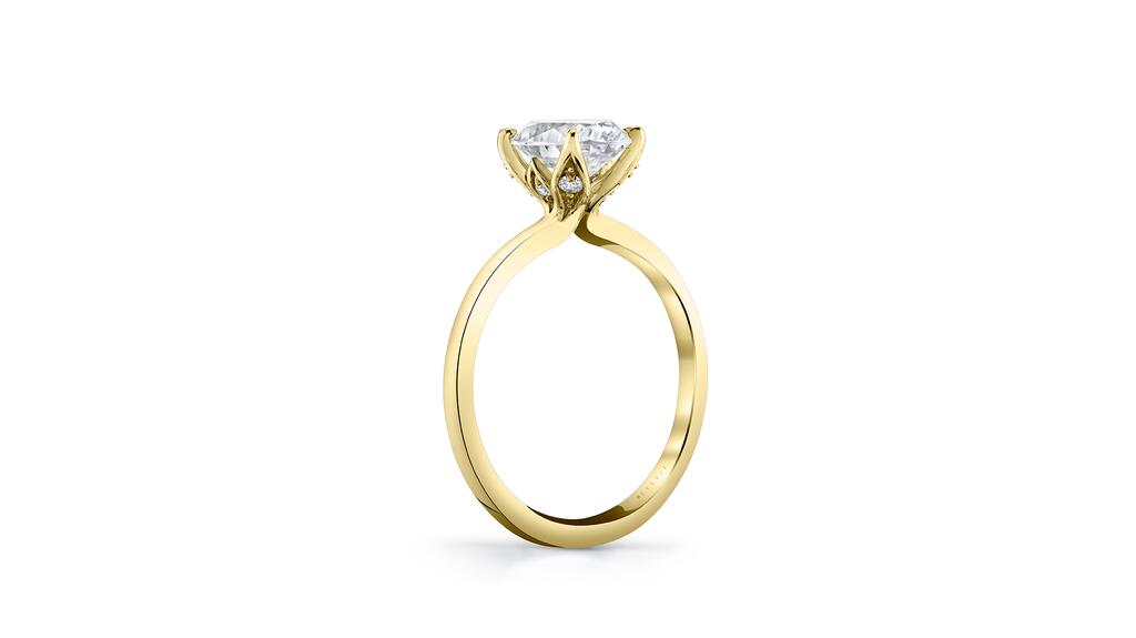 Sylvie engagement ring in 14-karat yellow gold with 0.08 carats of diamonds