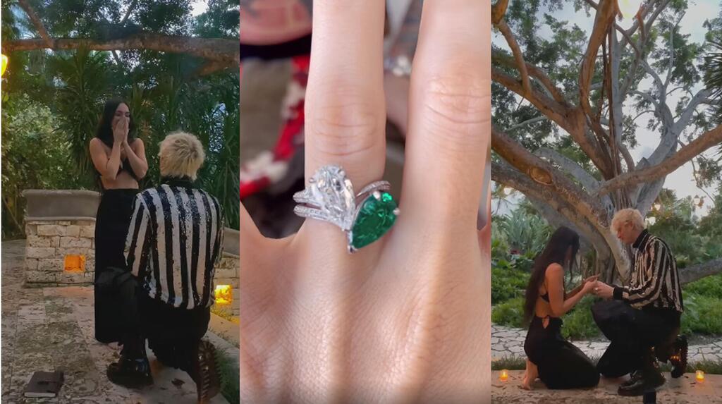 Megan Fox’s engagement ring is a ring stack take on a toi et moi style, designed by Stephen Webster. (Images courtesy of Instagram @MeganFox)