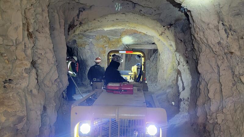 The company uses low profile underground excavators and hauling underground trucks, so right now they are producing about 75-100 tons of underground ore per day.